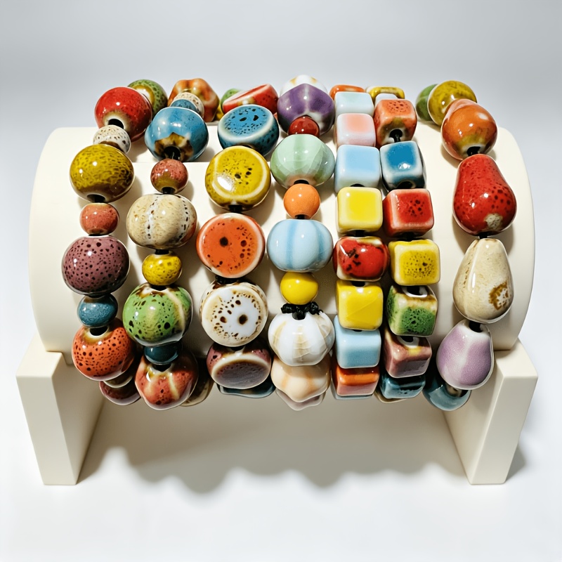 7pcs Handmade Vintage Bohemian Ceramic Bracelet Set for Women